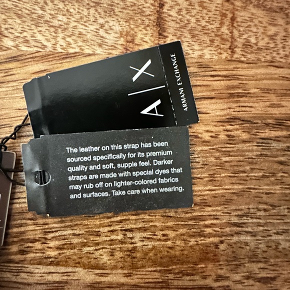 Armani Exchange black leather strap round watch - Picture 6 of 7